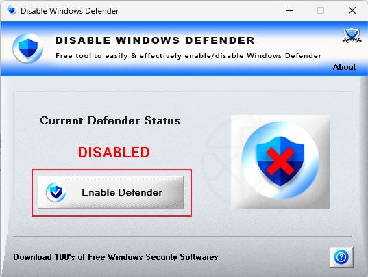 Disable Windows Defender