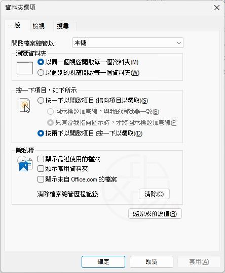 Open Folder Options in Windows 11