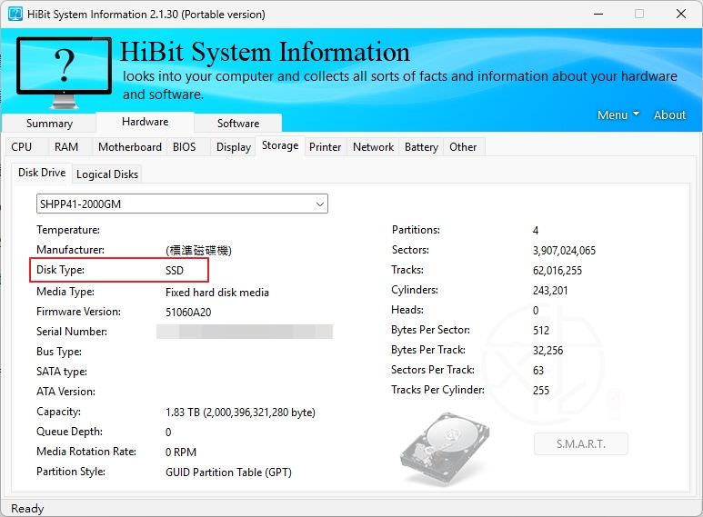 Check SSD HDD
