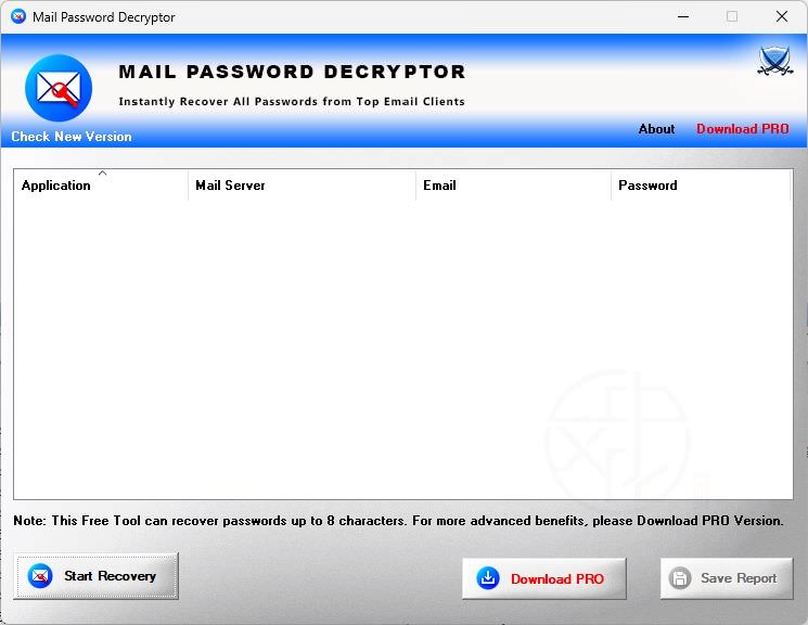 Mail Password Decryptor