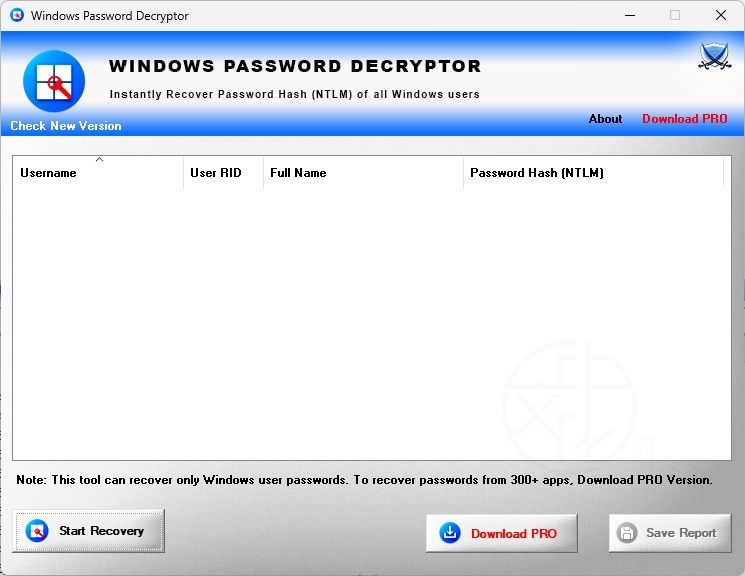 Read more about the article Windows Password Decryptor 1.0 – Windows 登入密碼雜湊快速擷取工具