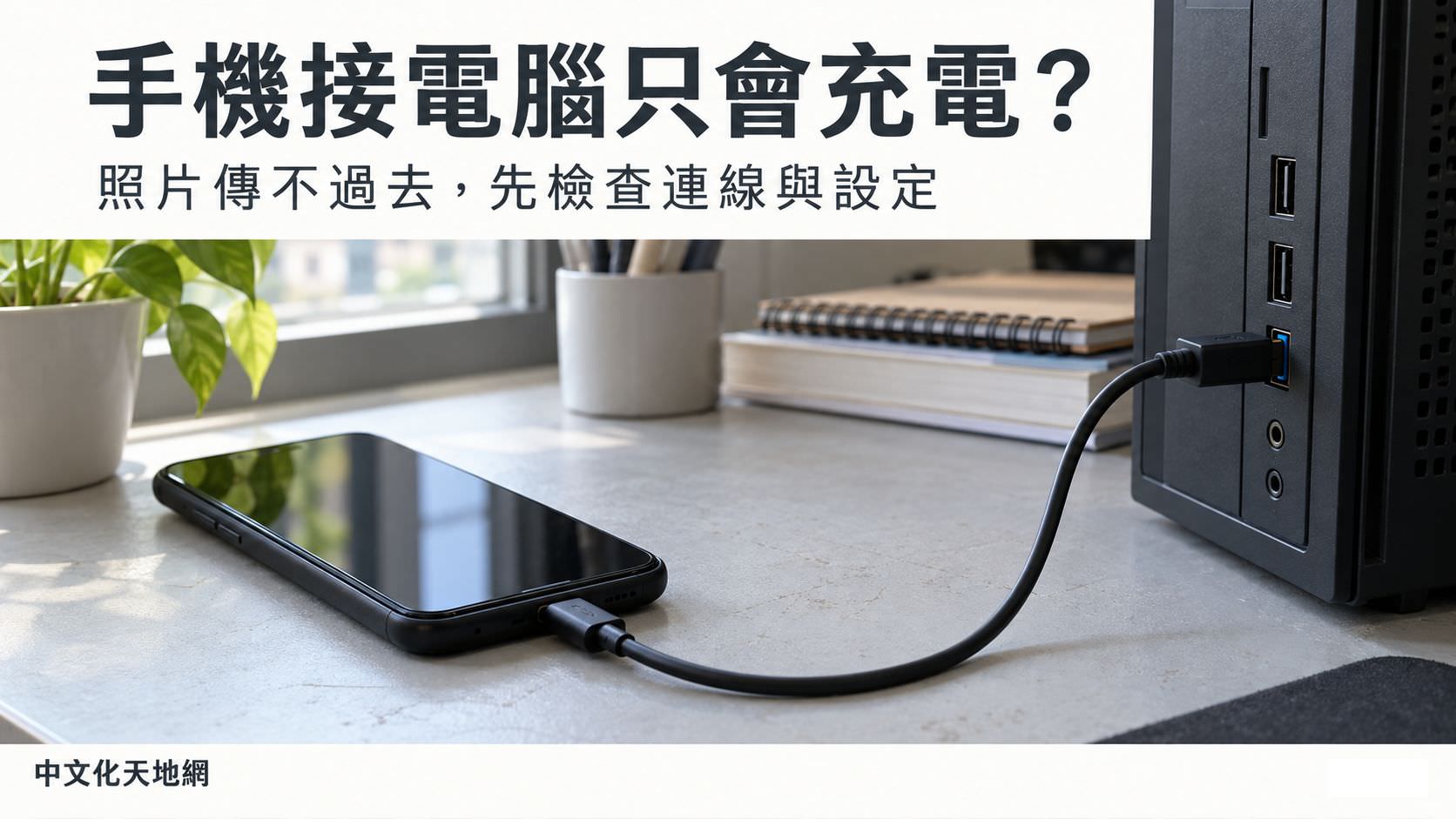 Read more about the article 手機接電腦只會充電？照片傳不過去的解決方法