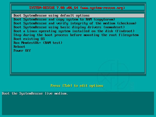 SystemRescue 使用教學|SystemRescue主畫面